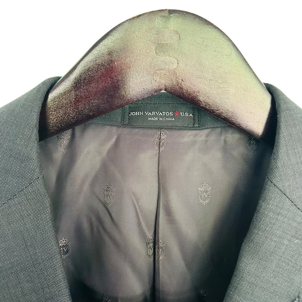 John Varvatos USA 44R Charcoal Gray Wool Blend Sport Coat Blazer 2 Button Vented